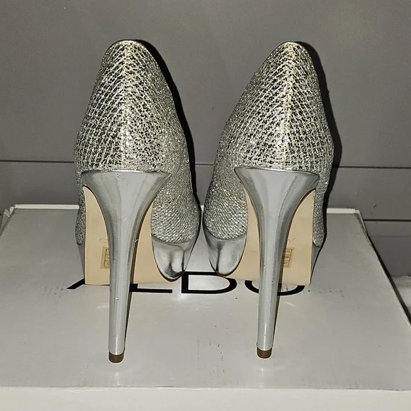 Aldo Fran Silver Platform Heels Size 8 - Picture 5 of 16